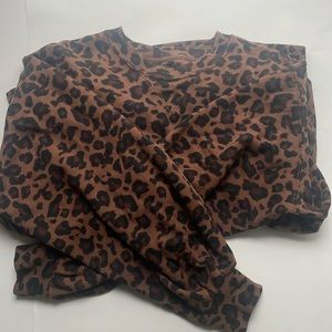 Abercrombie and Fitch Cheetah Balloon Sleeve Crewneck